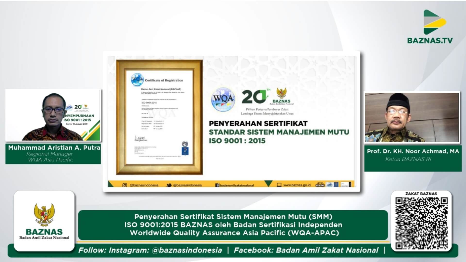 BAZNAS Pertahankan Sertifikat Manajemen Mutu ISO 9001:2015
