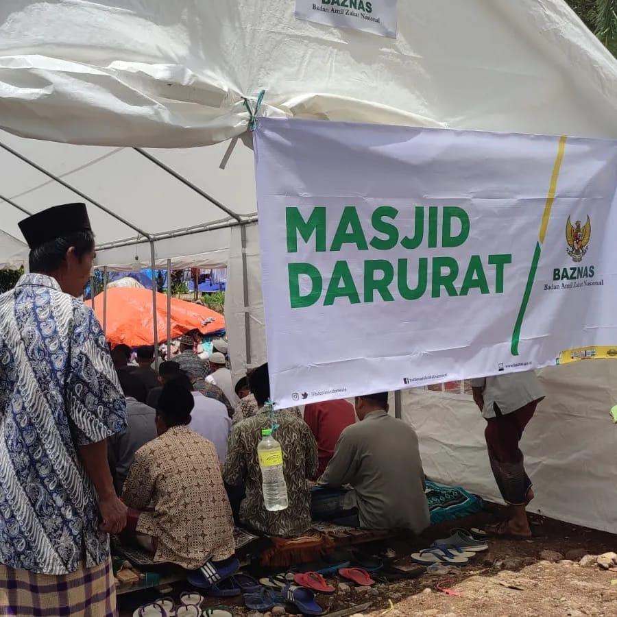 BAZNAS Dirikan Masjid Darurat Bagi Korban Gempa Cianjur