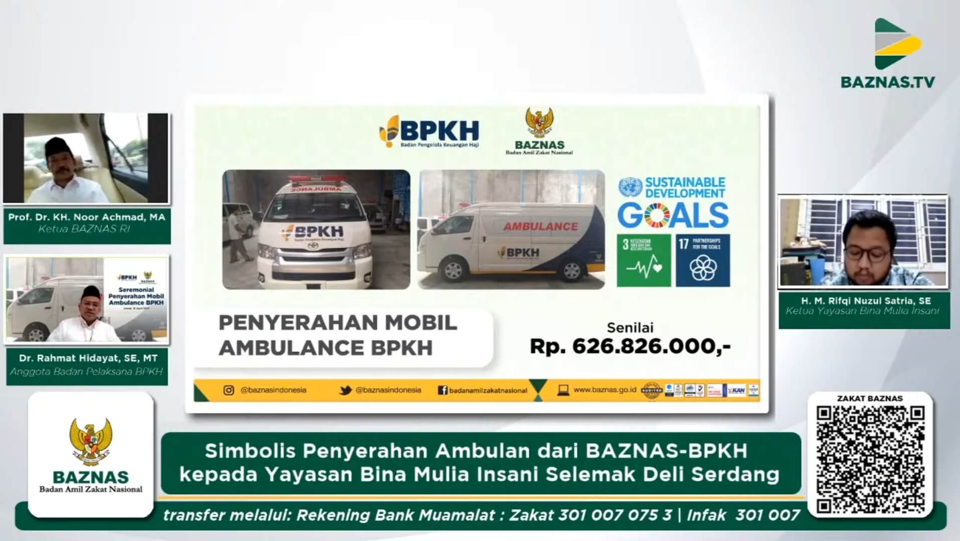 BAZNAS dan BPKH Bantu Ambulans untuk Yayasan di Deli Serdang